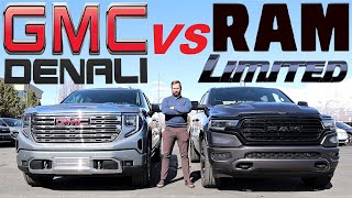 2023 GMC Sierra Denali VS 2023 Ram Limited Is Ram Still The King Of Luxury [upl. by Goff]