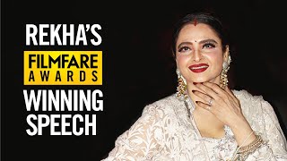 Rekha’s Lifetime Achievement Award Speech  Rekha Birthday Special  Filmfare Awards [upl. by Meldon246]