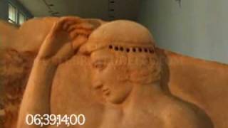 0056 Marble relief sculpture of victorious crowned athlete Sounion [upl. by Adnof]