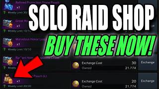 Prioritize These Items in the Solo Raid Shop [upl. by Eylatan]