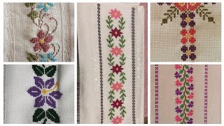 Floral cross stitch Hand embroidery thick cotton  Beautifull Hand cross stitch [upl. by Nan758]