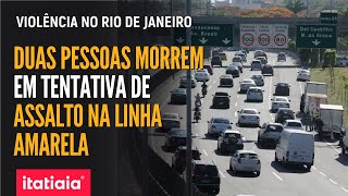 TROCA DE TIROS ENTRE PM E BANDIDOS MATA DUAS PESSOAS NA LINHA VERMELHA NO RIO DE JANEIRO [upl. by Karon]