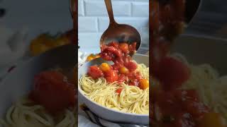 Angel Hair Pomodoro Recipe 🍝 Easy Fresh Tomato Italian Pasta shorts pasta [upl. by Jaeger103]