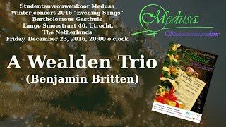 A Wealden Trio Benjamin Britten  Studentenvrouwenkoor Medusa Utrecht NL  Winter Concert 2016 [upl. by Pansie757]