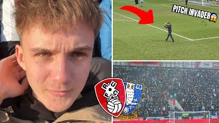 DERBY DAY limbs at Rotherham vs Sheffield Wednesday FT PITCH INVADER [upl. by Alethea]