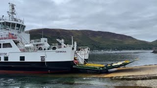 CALMAC FERRY MV CATRIONA AT LOCHRANZA PORT ARRAN ⛴️ Docking and Unloading [upl. by Edric141]