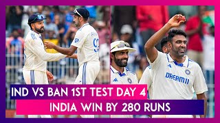 IND vs BAN 1st Test Day 4 Stat Highlights Dominant India Register 280Run Victory [upl. by Aizek]