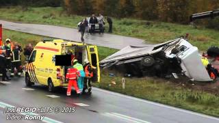 Ernstige beknelling vrachtwagenchauffeur N366 Stadskanaal 221015 [upl. by Hach]