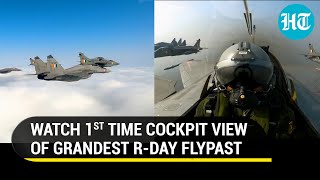 Stunning cockpit view of IAF flypast Rafale woman pilot Many firsts at 73rd RDay parade [upl. by Dory]