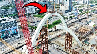 Miamis Signature Bridge Has The First Arch CONNECTED  Year 3 Update [upl. by Julieta508]