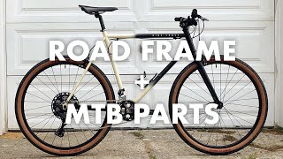 ASMR Bike Build Road frame with mountain bike components [upl. by Aicak]