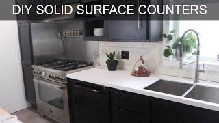 Solid Surface Counters  DIY Kitchen Countertops  Fabricating Counter Tops [upl. by Drawets]