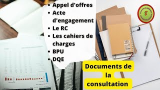 Les documents de la consultation Marchés publics Appel doffres Cahiers de charges Les plans [upl. by Malilliw]