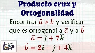 Producto cruz entre dos vectores  Vectores ortogonales en R3  La Prof Lina M3 [upl. by Dercy]