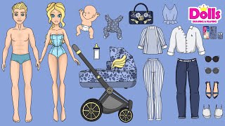 PAPER DOLLS FAMILY DRESS UP AND FREE PRINTABLE [upl. by Joy455]