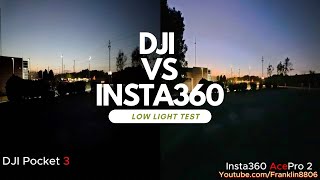 DJI Pocket 3 Vs Insta360 AcePro 2 in Low Light Video Quality Demo [upl. by Ezekiel]