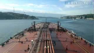 Suezmax tanker at Istanbul Bogazi Bosporus [upl. by Younger]