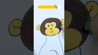 How to draw a monkey easy step by step for kids🐒 [upl. by Holtorf749]