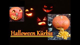 Kürbis schnitzen zu Halloween Halloweenkürbis kotzender Kürbis [upl. by Dnar]