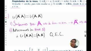 Traza de una matriz comprobación y ejercicio en Rstudio [upl. by Hollyanne940]