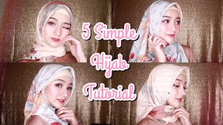 5 Simple Hijab Tutorial untuk Lebaran  Segi Empat [upl. by Lenod]