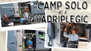 Camping solo in a Mercedes Sprinter Van  Custom Wheelchair Accessible Camper Van Tour [upl. by Hootman930]