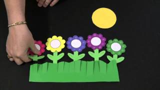 Five Little Flowers  Felt Board [upl. by Aytak]