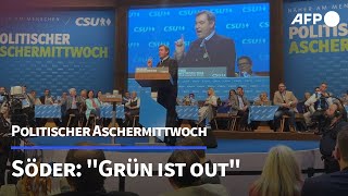 Söder beim politischen Aschermittwoch quotGrün ist outquot  AFP [upl. by Maxentia]