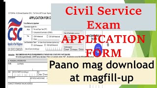 Paano mag download at mag fill up ng CIVIL SERVICE EXAM APPLICATION FORM [upl. by Sirod]