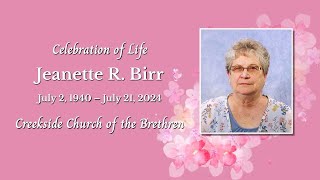 Jeanette Jan R Birr Celebration of Life Aug 3 2024 [upl. by Yrreiht]