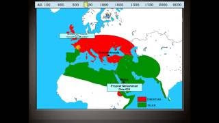 Animated Map of Christianity and Islam A History of Conflict Year 1 to 2016 [upl. by Bertha]