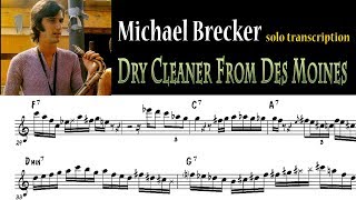 Michael Brecker  Dry Cleaner From Des Moines solo Transcription Live wJoni Mitchell [upl. by Ahsined]