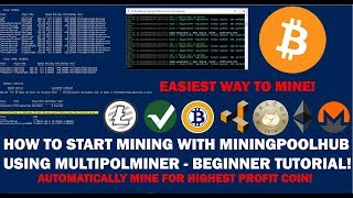 TUTORIAL  How to mine on miningpoolhub using MultiPoolMiner Easy guide for beginners [upl. by Hopfinger616]