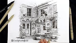 Pen amp Ink Urban Sketching Series  Drawing An European Old Building [upl. by Duntson]