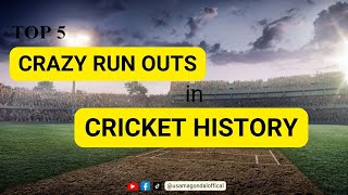 Top 5 Crazy Run Outs in Cricket History [upl. by Anitsirc]