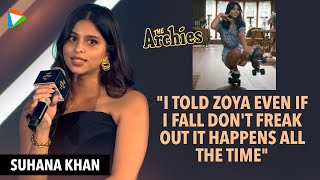 Suhana Khan on learning how to skate quotI fell a lot but I didnt hurt myselfquot The Archies [upl. by Vanzant910]