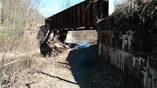 Old Central Railroad of New Jersey bridge over Lehigh canal Parryville PA [upl. by Yruj403]