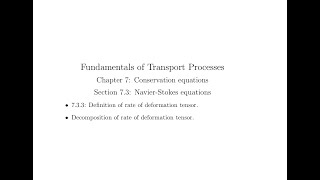 Chapter 7 Section 733 Part 1 Rate of definition tensor [upl. by Nitsur]