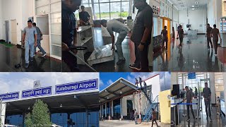 KALABURAGI AIRPORT RECEIVED BOMB THREAT VIA EMAIL SEARCH OPERATION IS ON [upl. by Ecarg9]