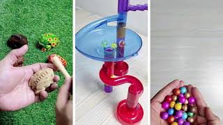 ASMR Video with jingle bells beads balls wooden toys marble run and other [upl. by Adnaral653]