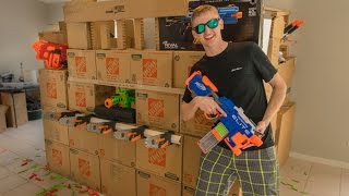 TACTICAL NERF FORT  CARDBOARD CASTLE [upl. by Airdna]