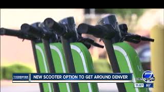 Lime launches dockless electric scooter program in Denver [upl. by Aicercul673]