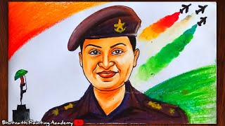 gallantry award winner drawing veergatha drawing Mitali Madhumita drawing with oil pastel colour [upl. by Mckinney]