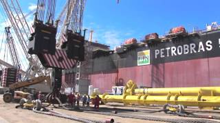 One day with the crew  Lifting action by a FPSO integration project in Brazil [upl. by Shanta]