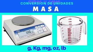 Masa  ¿Cómo se convierte a Kilogramos miligramos microgramos Gramos Onzas libras [upl. by Jenilee]