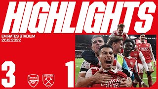 HIGHLIGHTS  Arsenal vs West Ham 31  Saka Martinelli and Nketiah [upl. by Lazor]