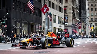 F1 Red Bull Racings RB7 hits Wall Street and NYC landmarks before Miami GP in 2022 [upl. by Dabney]