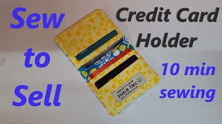 Sew to Sell Credit card holder DIY Beginner gift card pouch business cards slot 10 minute sewing [upl. by Carola]