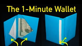 Easiest one minute paper wallet easiest paper card holder [upl. by Ami]