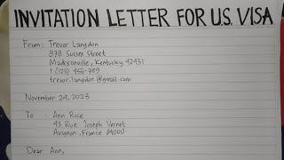 How To Write An Invitation Letter for US Visa Step by Step  Writing Practices [upl. by Seadon658]